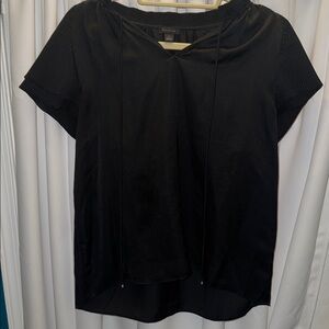 Ann Taylor Black Pleated Blouse